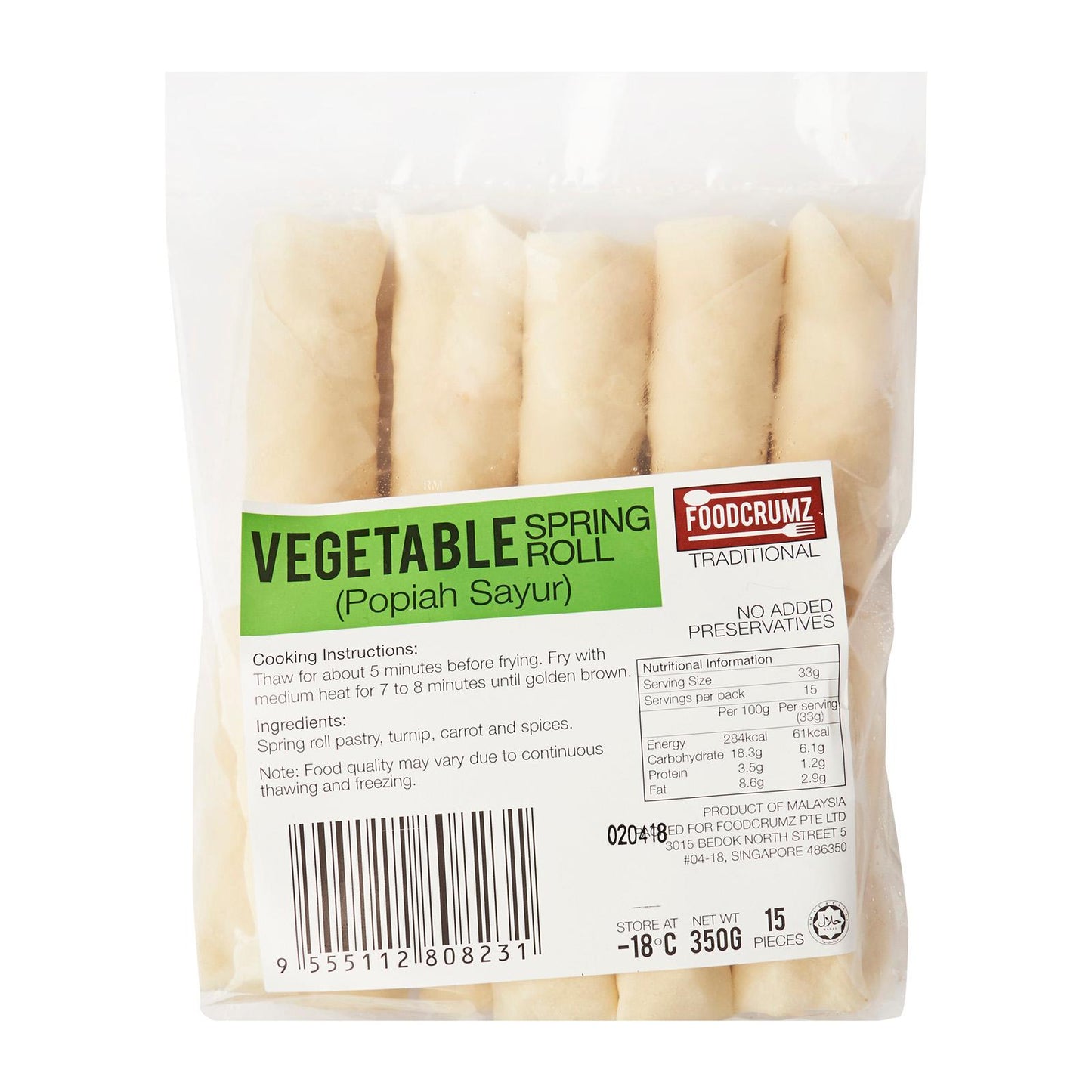 Vegetable Spring Roll / Popiah Sayur